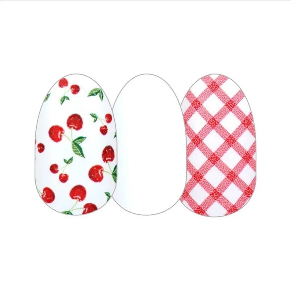 *Retired* Color Street: Cherry-Picked | White Red Gingham Spring Summer Girly - Picture 11 of 12